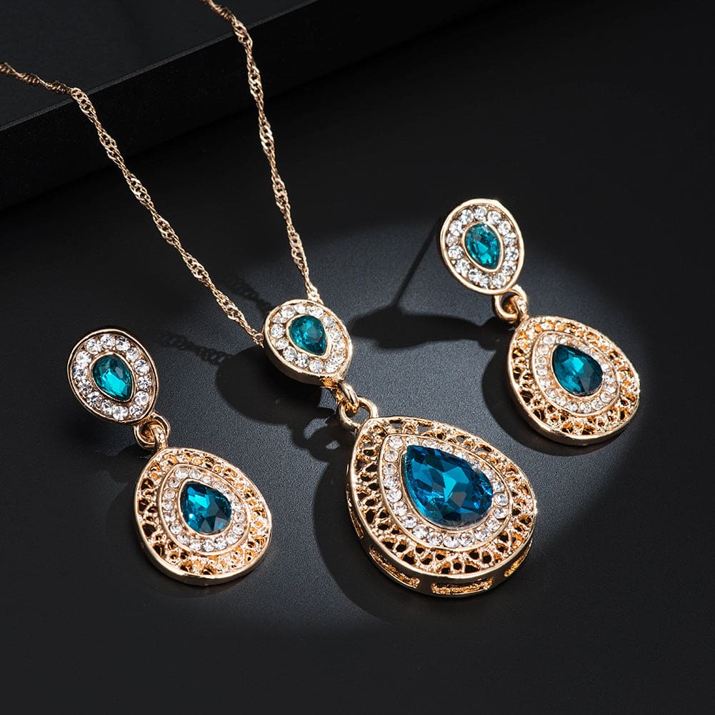 Set Of 3 Rhinestone Water Drop Decor Jewelry Set, Luxury Dangle Earrings Necklace Set, Crystal Pendant Necklace Hoop Earring Set, Peacock Waterdrop Rhinestone Pendant Necklace Earrings Sets, Teardrop Pendant Bride Wedding Crystal Jewelry for Women Girls Set Of 3 Rhinestone Water Drop Decor Jewelry Set, Luxury Dangle Earrings Necklace Set, Crystal Pendant Necklace Hoop Earring Set, Peacock Waterdrop Rhinestone Pendant Necklace Earrings Sets, Teardrop Pendant Bride Wedding Crystal Jewelry for Women Girls